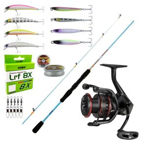 YekOutdoor Okuma Profesyonel LRF Seti Okuma Fuel Spin 213 cm 0-8 gr Lrf Kamışı&Okuma Ceymar HD CHD-2500A Matt Black 7+1BB Olta Makinesi