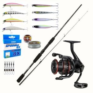 YekOutdoor Okuma Profesyonel LRF Seti Okuma Wave Power 213 cm 0-8 gr Lrf Kamışı&Okuma Ceymar HD CHD-2500A Matt Black 7+1BB Olta Makinesi