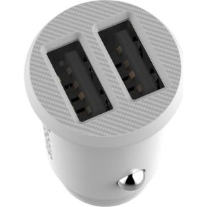 Baseus CCALL-ML02 Mini Dual USB 3.1A Max Çıkışlı Hızlı Araç Şarj Başlığı - Beyaz