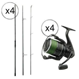 YekOutdoor Profesyonel 4'lü  Göl Olta Seti Prologic C-Series 12FT 360 cm 3.5 lb 3 Parça&Dam 7000S FD 3+1BB Olta Makinesi