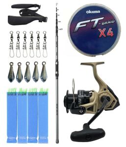 Yek Outdoor Hazır Olta Seti Okuma Alaris Light Tele Surf 420cm 100-250gr Surf Kamışı &Okuma Outrax OR-6000SGA Olta Makinesi