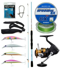 Yek Outdoor Spin Olta Seti Okuma Fuel Spin 2,74 cm 7-30 gr 2 Parça Spin Kamışı&Shimano Makina FX 4000 FC