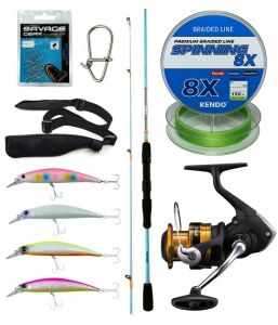 Yek Outdoor Spin Olta Seti Okuma Fuel Spin 2,44 cm 15-40 gr 2 Parça Spin Kamışı&Shimano Makina FX 4000 FC