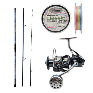 YekOutdoor Hazır Olta Seti Kendo Palamita Surf 420cm 200gr 3 Parça Olta Kamışı&Kendo Palamita GN6000 4+1BB Olta Makinesi