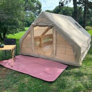 Yek Outdoor 420D Oxford 12 Kişilik 4 Mevsim Soba Çıkışlı Şişme Kamp Çadırı – Pompalı, 400x300x210 cm