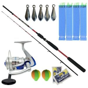 Balıkçı Tekne Seti Kendo Azurro 6000 3BB Olta Makinesi-Kendo Sea Bream 1.80m up to 150gr 2 Parça Olta Kamışı-2 Fosfor-2 Şamandıra-5x 50gr Kurşun-4 Çapari
