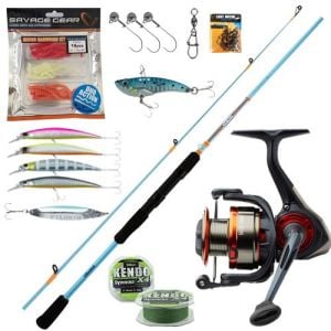 YekOutdoor Spin Seti Okuma Fuel Spin 2,74 cm 20-50gr 2 Parça Spin Kamışı & Savage Gear SG2 1000 FD 5+1BB Olta Makinesi
