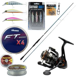 YekOutdoor Spin Olta Seti Savage Gear SGS2 All-Around 8'3''/2.51m 10-35 gr 2 Parça&Savage Gear SG8 4000 FD 10+1BB Olta Makinesi