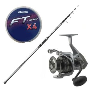 YekOutdoor Olta Seti Okuma Alaris 390 cm 100-200 gr Surf Kamışı&Okuma Tomcat 6000 Olta Makinesi