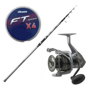 YekOutdoor Olta Seti Okuma Alaris 390 cm 100-200 gr Surf Kamışı&Okuma Tomcat 6000 Olta Makinesi