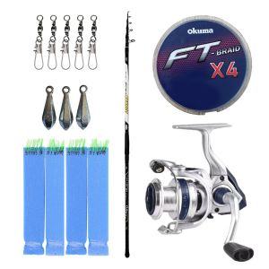 YekOutdoor Surf Olta Seti Kendo Azurro Surf 420cm 250 gr Teleskopik Olta Kamışı&Okuma ARIA-8000a 1BB Olta Makinesi