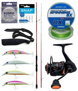 Yek Outdoor Spin Olta Seti Okuma Red Spin 8'0'' 243 cm 7-28 gr 2 Parça&Savage Gear Orange LTD 4000 FD 8+1BB Olta Makinesi