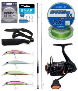 Yek Outdoor Spin Olta Seti Okuma Azaki Spin 274 cm 12-35 gr 2 Parça Spin Kamışı&Savage Gear Orange LTD 4000 FD 8+1BB Olta Makinesi