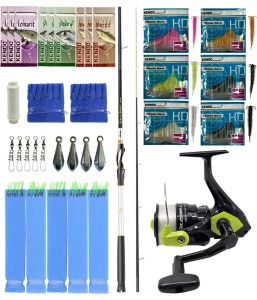 Yek Outdoor Hazır Tekne Oltası Seti Okuma Wave Boat 180H 2 Parça Tekne Kamışı&Okuma Fin Chaser X FNX-60NG Neon Green 1BB Olta Makinesi