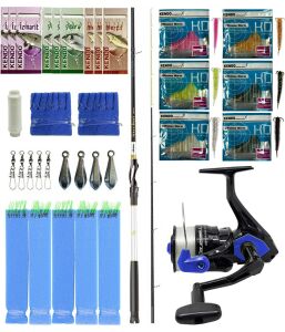 Yek Outdoor Hazır Tekne Oltası Seti Okuma Wave Boat 180H 2 Parça Tekne Kamışı&Okuma Fin Chaser X FNX-60BL Blue 1BB Olta Makinesi