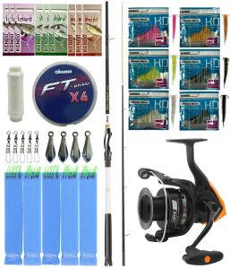 Yek Outdoor Hazır Tekne Oltası Seti Okuma Wave Boat 180H 2 Parça Tekne Kamışı&Okuma JAW-55 3+1BB Olta Makinesi