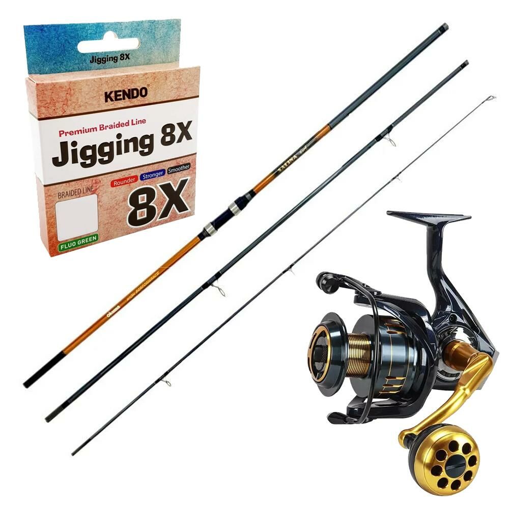 YekOutdoor Yüksek Kalite Profesyonel Olta Seti Okuma Salina Surf 14' 420 cm 3 Parça Surf Kamışı&Okuma Salina SA-8000A Blue 6+1BB Olta Makinesi