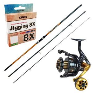 YekOutdoor Yüksek Kalite Profesyonel Olta Seti Okuma Salina Surf 14' 420 cm 3 Parça Surf Kamışı&Okuma Salina SA-8000A Blue 6+1BB Olta Makinesi