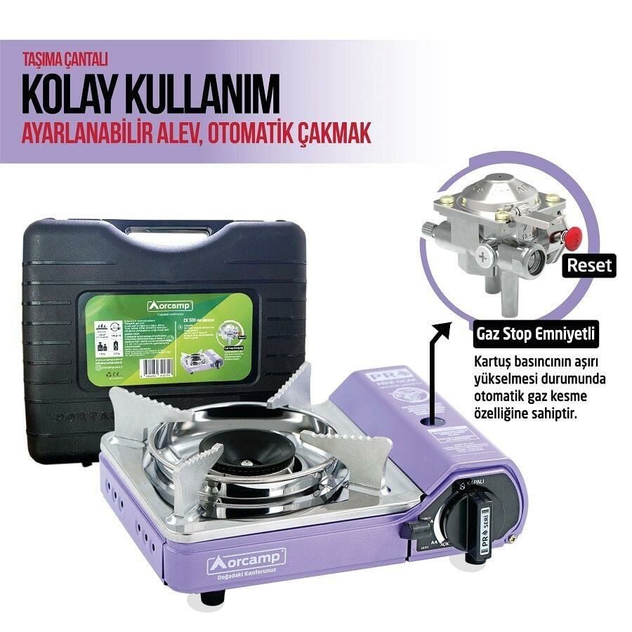 Orcamp Mini Çantalı Kamp Ocağı Mor