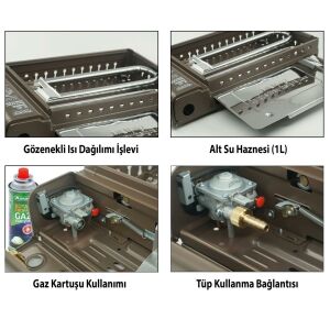 Orcamp Dumansız Izgara Ocak Altın Bej