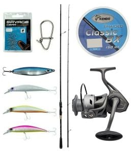 Yek Outdoor Spin Olta Seti Kendo Kenshi Pro 2.65m 10-35gr Olta Kamışı&Kendo Azurro 4000 Olta Makinesi