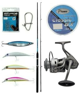 Yek Outdoor Spin Olta Seti Okuma G-Power Spin 8' 240cm 15-40 gr 2 Parça Spin Kamışı&Kendo Azurro 4000 Olta Makinesi