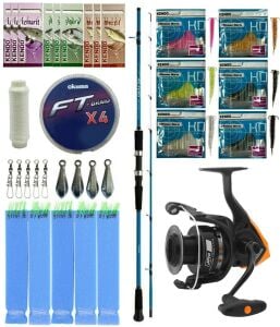 Yek Outdoor Hazır Tekne Oltası Seti Shimano Kamış Alivio Boat Quiver 1,50m 50-150g 2pc&Okuma JAW-55 3+1BB Olta Makinesi