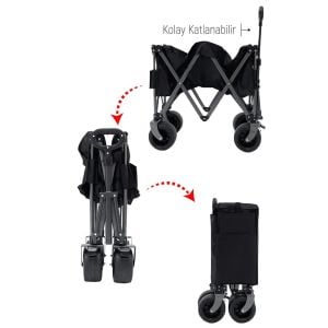 Yek Outdoor Katlanabilir Kamp Masalı Taşıma Arabası & Vagon Araba