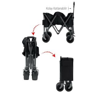 Yek Outdoor Katlanabilir Kamp Masalı Taşıma Arabası & Vagon Araba