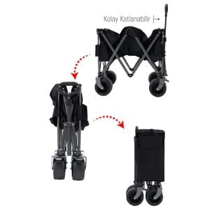 Yek Outdoor Katlanabilir Kamp Masalı Taşıma Arabası & Vagon Araba