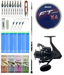 Yek Outdoor Tekne Olta Seti Shimano Kamış Vengeance AX Boat Tele 1,80m 150g 3pc&Okuma Wave Power WP-6000A1 Olta Makinesi