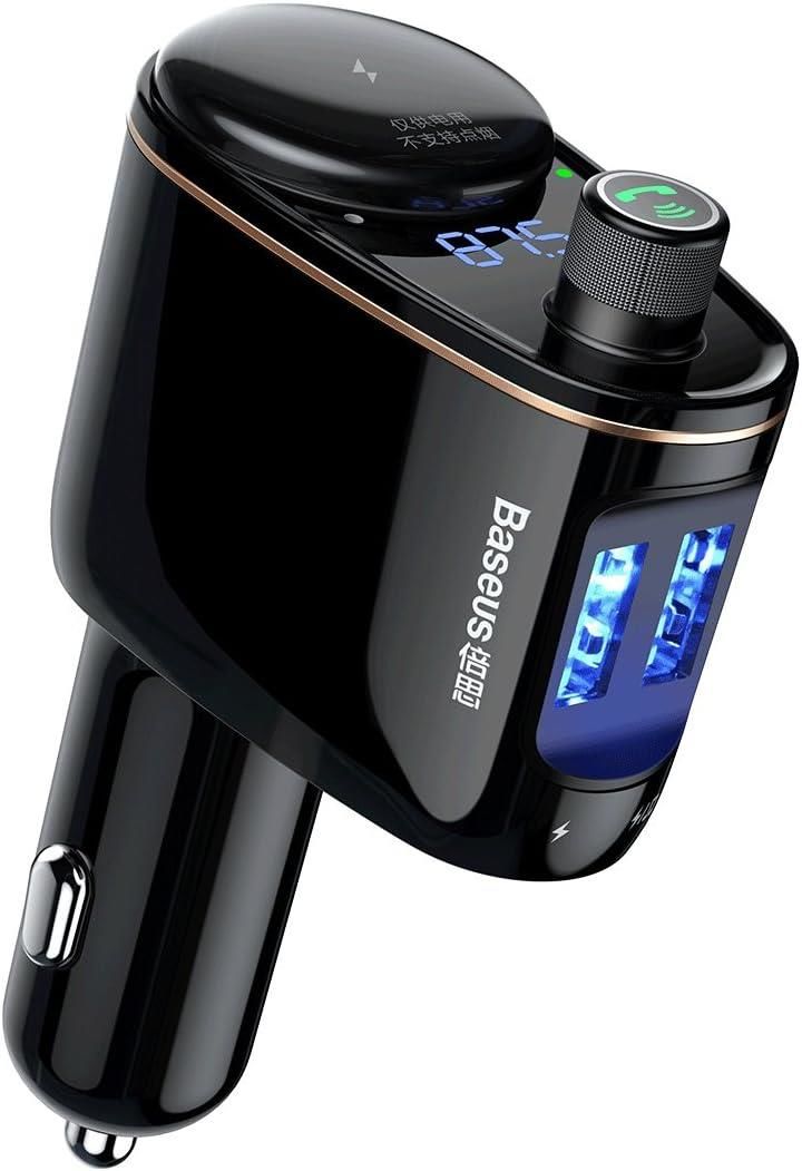 Kutu Hasarlı *Baseus Locomotive Hızlı Araç Şarjı, 3.4 A, Bluetooth 4.2, USB Giriş Sayısı: 2, USB Type A, Dijital Gösterge/Ekran, LED Işıklı (Siyah)
