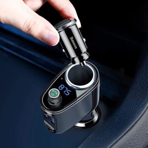 Kutu Hasarlı *Baseus Locomotive Hızlı Araç Şarjı, 3.4 A, Bluetooth 4.2, USB Giriş Sayısı: 2, USB Type A, Dijital Gösterge/Ekran, LED Işıklı (Siyah)