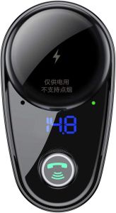 Kutu Hasarlı *Baseus Locomotive Hızlı Araç Şarjı, 3.4 A, Bluetooth 4.2, USB Giriş Sayısı: 2, USB Type A, Dijital Gösterge/Ekran, LED Işıklı (Siyah)