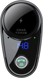 Kutu Hasarlı *Baseus Locomotive Hızlı Araç Şarjı, 3.4 A, Bluetooth 4.2, USB Giriş Sayısı: 2, USB Type A, Dijital Gösterge/Ekran, LED Işıklı (Siyah)
