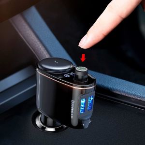 Kutu Hasarlı *Baseus Locomotive Hızlı Araç Şarjı, 3.4 A, Bluetooth 4.2, USB Giriş Sayısı: 2, USB Type A, Dijital Gösterge/Ekran, LED Işıklı (Siyah)