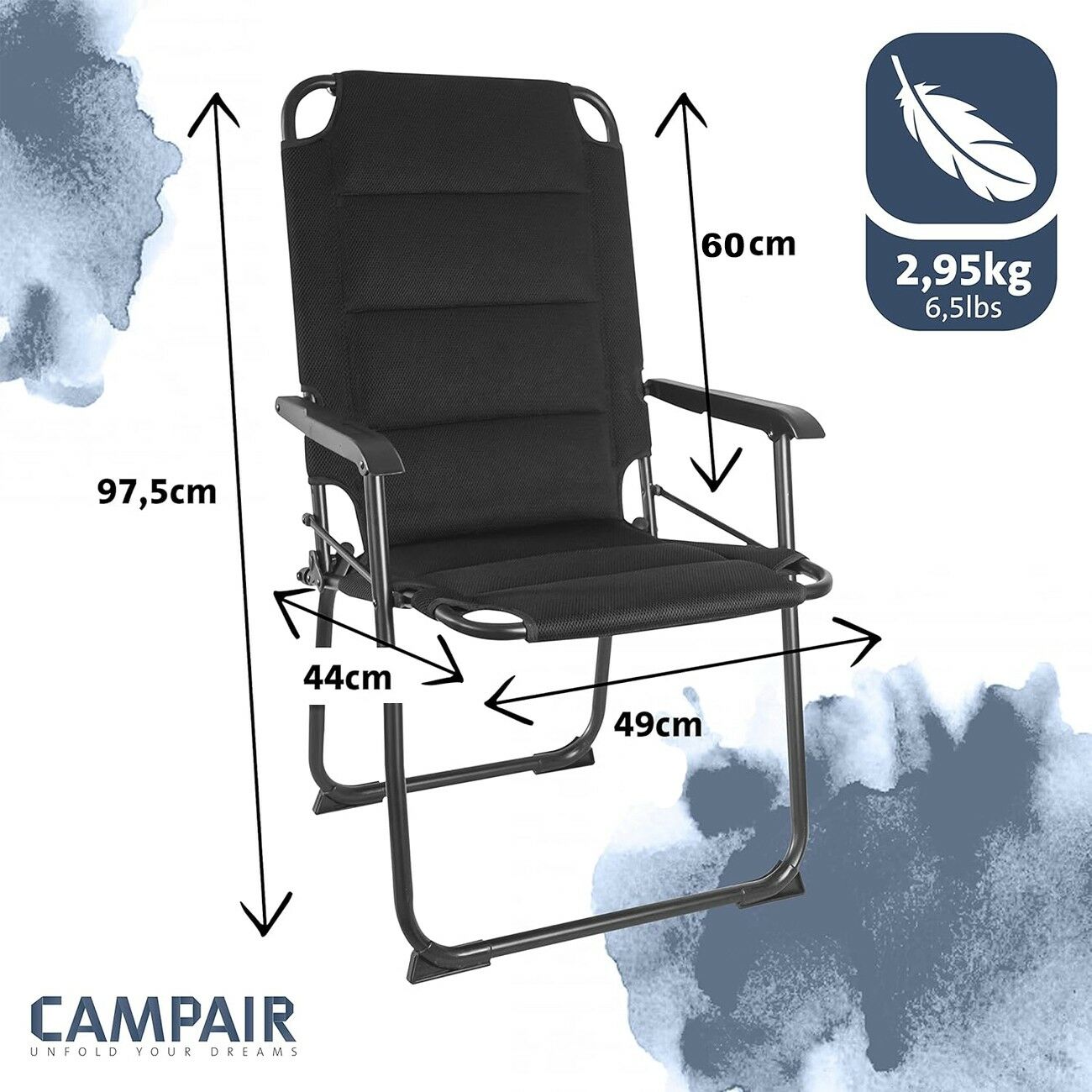 CampAir Taşınabilir Alüminyum Kamp Sandalyesi – Air Mesh Comfort+ Konforlu Katlanır Koltuk