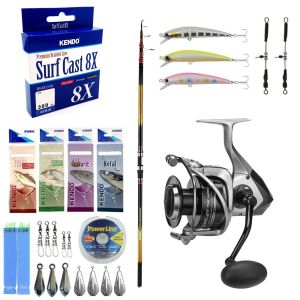 YekOutdoor Yüksek Kalite Hazır Olta Seti Okuma Savant Surf 420 cm 4 Parça Surf Kamışı&Okuma Tomcat TMC-6000 (4.5:1) 6+1bb Olta Makinesi