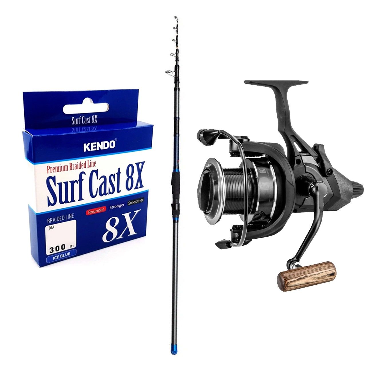 YekOutdoor Yüksek Kalite Hazır Olta Seti Dam Imax Tele Surf 13'/3.90m 100-250gr 4 Parça Surf Kamışı&Okuma LS 8K Baitrunner (5,3;1) 5+1 bb Olta Makinesi