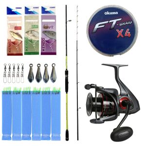 Yek Outdoor Hazır Tekne Oltası Seti Okuma Orata Tekne Kamışı 202cm 150-200gr 2 Parça Olta Kamışı&Okuma Ceymar C-6000A 7+1BB Olta Makinesi