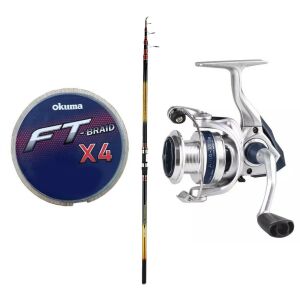 YekOutdoor Hazır Olta Seti Okuma Savant Surf 420 cm 4 Parça Surf Kamışı&Okuma ARIA-5000a 1BB Olta Makinesi