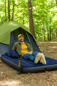 Intex Çift Kişilik Şişme Yatak + 2 Yastık + Pompa / Kamp Seti