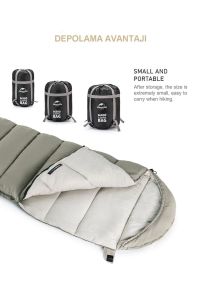Naturehike M180s Pongee Pamuklu Uyku Tulumu -8°c Yeşil