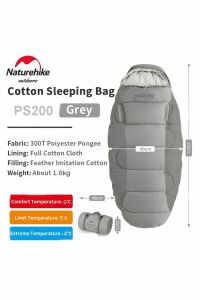 Naturehike Ps200 Oval Ultralight Uyku Tulumu -4°c ( Cloudy Grey )