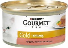 Gourmet Gold Kıyılmış Ördekli Sebzeli Yetişkin Kedi Konservesi