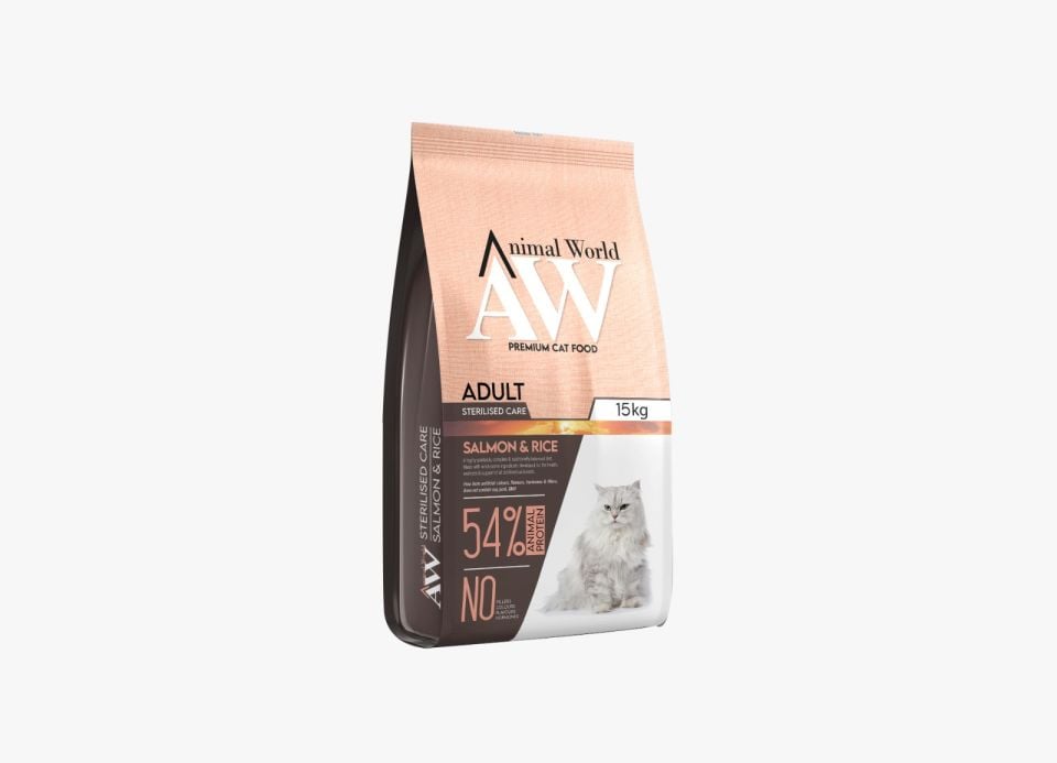 Animal World Somonlu 15 kg Kısırlaştırılmış Yetişkin Kedi Maması