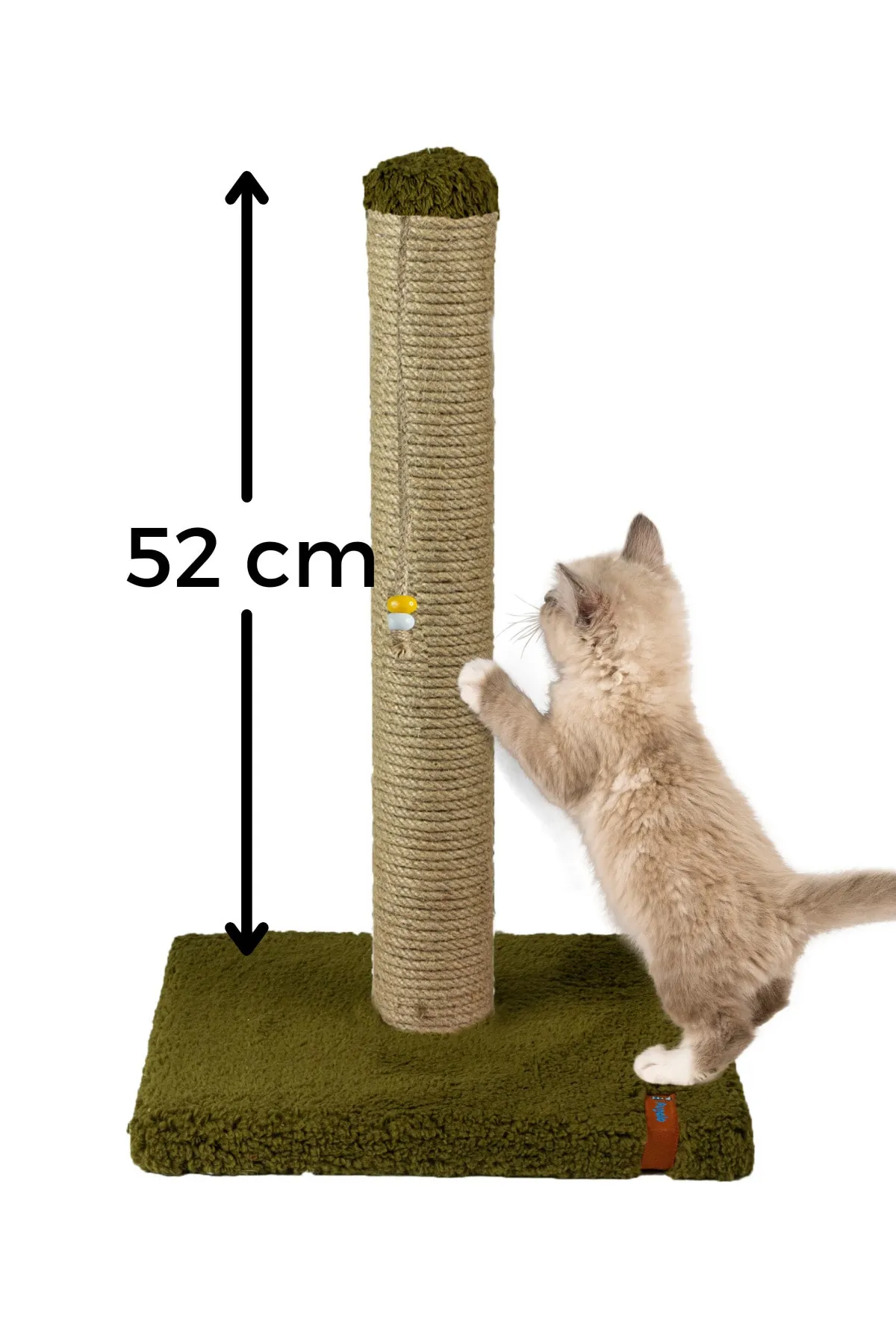 Pugalo 52cm Lüx Tırmalama Tahtası Catnipli Jüt Tırmalama  Minder Yüzey Yeşil