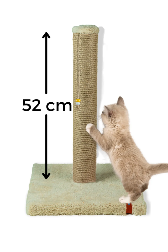 Pugalo 52cm Lüx Tırmalama Tahtası Catnipli Jüt Tırmalama  Minder Yüzey Krem