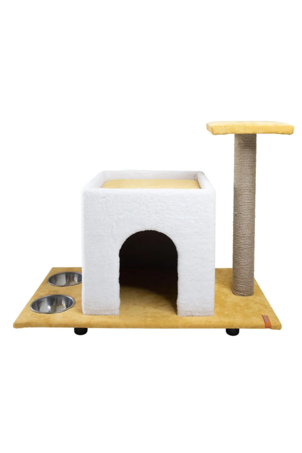 Pugalo Yataklı Büyük Kedi Evi Mavi