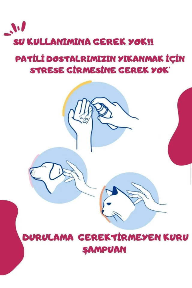 Pugalo Köpük Şampuan Kedi Tüy Dökülmesi Karşıtı Doğal Içerikli Pudralı Kuru Köpük Şampuan 250 ml
